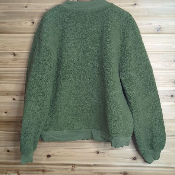 Zyia Womens Jacket XXXXL Green Olive Flying V Fleece Bomber Jacket 4X - Picture 5 of 12